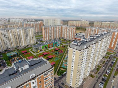 Moskova şehir, Nekrasovka bölgesi, anaokulu, üstten görünüm, 10/10/2018