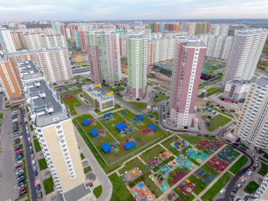Moskova şehir, Nekrasovka bölgesi, anaokulu, üstten görünüm, 10/10/2018