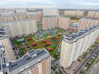 Moskova şehir, Nekrasovka bölgesi, anaokulu, üstten görünüm, 10/10/2018