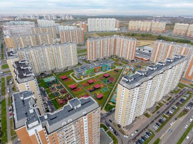 Moskova şehir, Nekrasovka bölgesi, anaokulu, üstten görünüm, 10/10/2018
