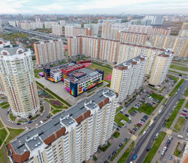 Moskova şehir, Nekrasovka district, okul, üstten görünüm 10.10.2018