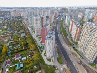 Moskova şehir, Nekrasovka district, üstten görünüm, 10/10/2018