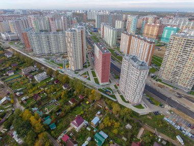 Moskova şehir, Nekrasovka district, üstten görünüm, 10/10/2018