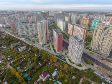 Moskova şehir, Nekrasovka district, üstten görünüm, 10/10/2018