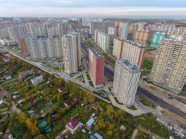 Moskova şehir, Nekrasovka district, üstten görünüm, 10/10/2018