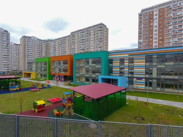 모스크바 Nekrasovka 유치원 평면도 2018 스톡 사진