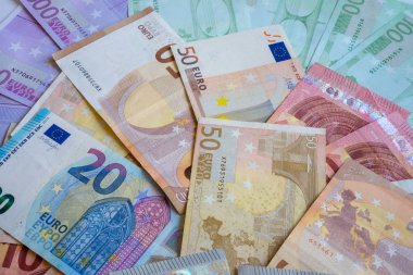 Avrupa ülkeleri, euro, arka plan, kağıt para