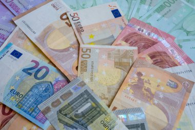 Avrupa ülkeleri, euro, arka plan, kağıt para