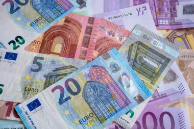 Avrupa ülkeleri, euro, arka plan, kağıt para