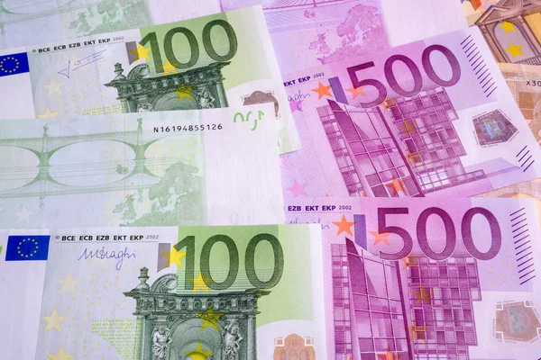 Papel Moneda Los Países Europeos Euro Antecedentes — Foto de Stock