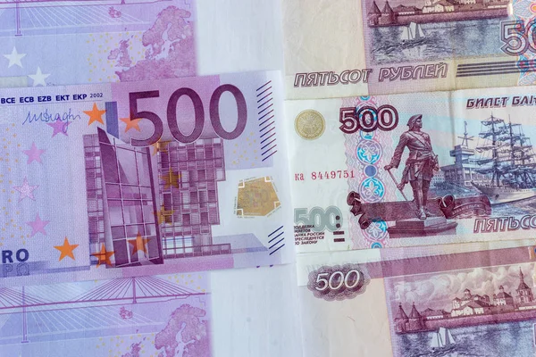 Euro Para 500 500 Ruble Arka Plan — Stok fotoğraf