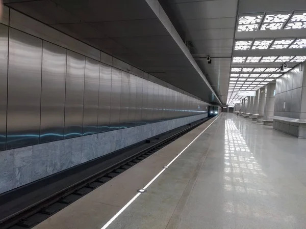 Metro Moskva Novopredelkino Station Flytta Tåg Till Mötet — Stockfoto