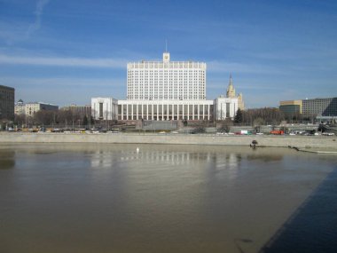 Moscow City, Rusya Federasyonu, Moskova Nehri hükümet ev inşa. 04/15/2018