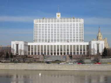 Moscow City, Rusya Federasyonu, Moskova Nehri hükümet ev inşa. 04/15/2018
