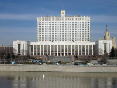 Moscow City, Rusya Federasyonu, Moskova Nehri hükümet ev inşa. 04/15/2018