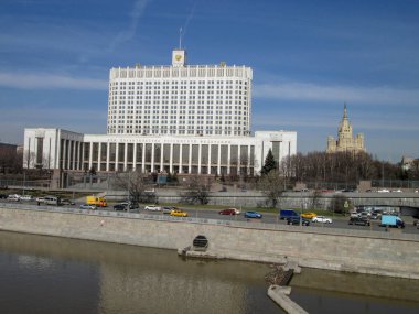 Moscow City, Rusya Federasyonu, Moskova Nehri hükümet ev inşa. 04/15/2018