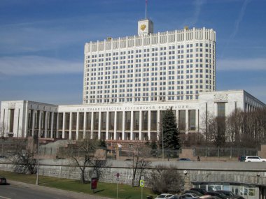 Moscow City, Rusya Federasyonu, Moskova Nehri hükümet ev inşa. 04/15/2018