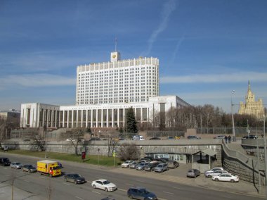 Moscow City, Rusya Federasyonu, Moskova Nehri hükümet ev inşa. 04/15/2018