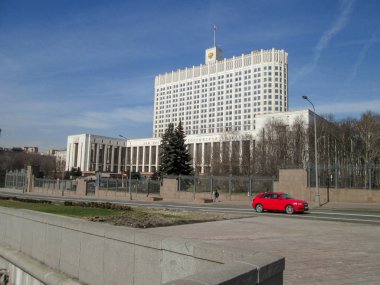 Moskova şehir, Bina nehrin Moskova Rusya Federasyonu hükümeti evin. 04/15/2018