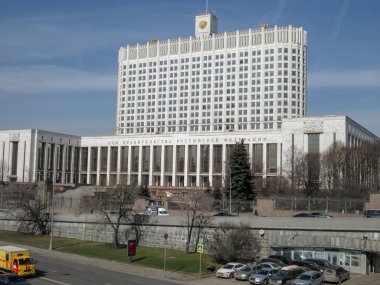 Moscow City, Rusya Federasyonu, Moskova Nehri hükümet ev inşa. 04/15/2018