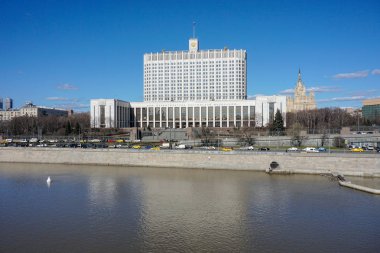 Moscow City, Rusya Federasyonu, Moskova Nehri hükümet ev inşa. 04/15/2018