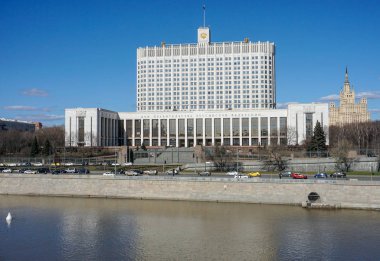 Moscow City, Rusya Federasyonu, Moskova Nehri hükümet ev inşa. 04/15/2018