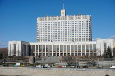 Moscow City, Rusya Federasyonu, Moskova Nehri hükümet ev inşa. 04/15/2018