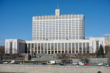 Moscow City, Rusya Federasyonu, Moskova Nehri hükümet ev inşa. 04/15/2018