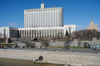 Moscow City, Rusya Federasyonu, Moskova Nehri hükümet ev inşa. 04/15/2018