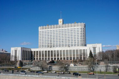Moscow City, Rusya Federasyonu, Moskova Nehri hükümet ev inşa. 04/15/2018