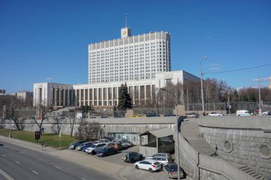 Moscow City, Rusya Federasyonu, Moskova Nehri hükümet ev inşa. 04/15/2018