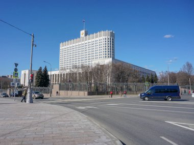 Moscow City, Rusya Federasyonu, Moskova Nehri hükümet ev inşa. 04/15/2018