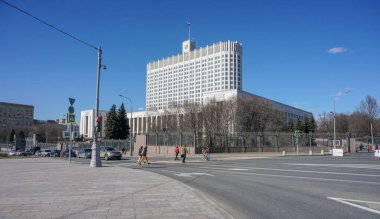 Moscow City, Rusya Federasyonu, Moskova Nehri hükümet ev inşa. 04/15/2018