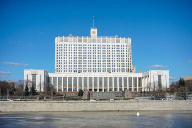 Moscow City, Rusya Federasyonu, Moskova Nehri hükümet ev inşa. 04/15/2018