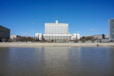 Moscow City, Rusya Federasyonu, Moskova Nehri hükümet ev inşa. 04/15/2018