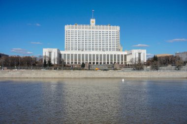 Moscow City, Rusya Federasyonu, Moskova Nehri hükümet ev inşa. 04/15/2018
