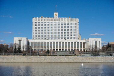 Moscow City, Rusya Federasyonu, Moskova Nehri hükümet ev inşa. 04/15/2018