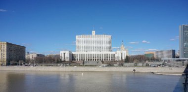Moscow City, Rusya Federasyonu, Moskova Nehri hükümet ev inşa. 04/15/2018