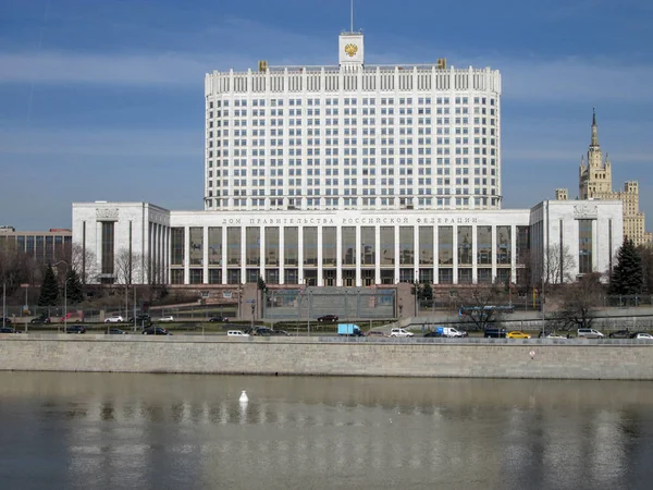 Μόσχα Πόλη Κτίριο Σπίτι Της Κυβέρνησης Της Ρωσικής Ομοσπονδίας Μόσχα — Φωτογραφία Αρχείου