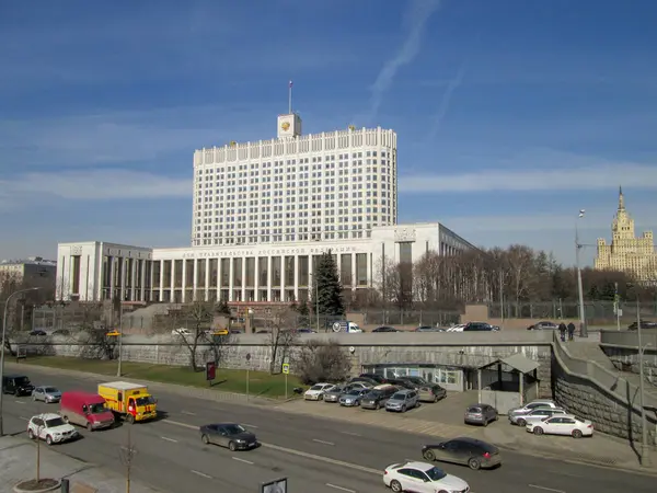 Μόσχα Πόλη Κτίριο Σπίτι Της Κυβέρνησης Της Ρωσικής Ομοσπονδίας Μόσχα — Φωτογραφία Αρχείου