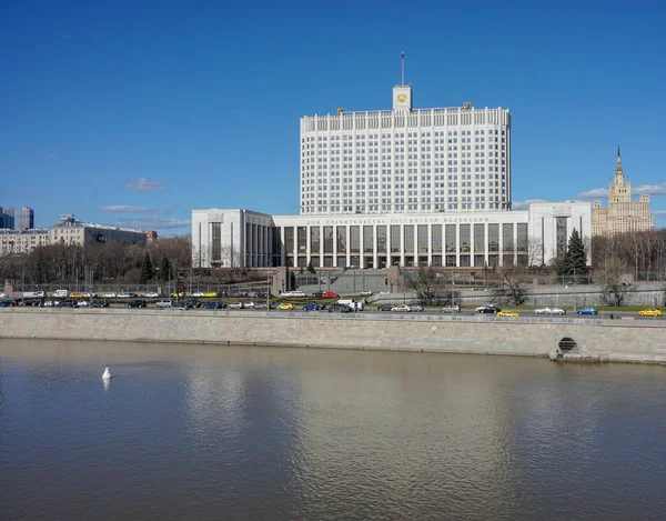 Moscow City Budova Domu Vlády Ruské Federace Řeka Moskva 2018 — Stock fotografie