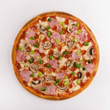 Tatlı biber bir beyaz pizza