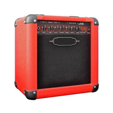 Gitar yükselticisi beyaz arkaplanda izole edildi