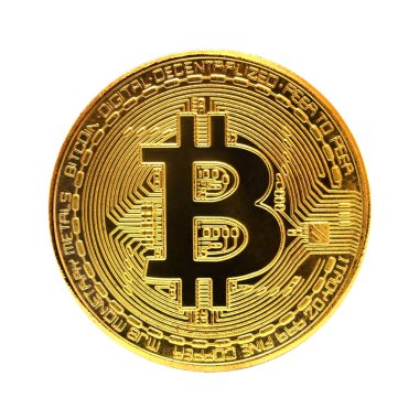 Bitcoin beyaz arkaplanda izole edildi