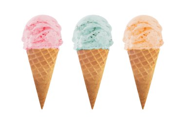 Dondurma külahı beyaz arkaplanda izole