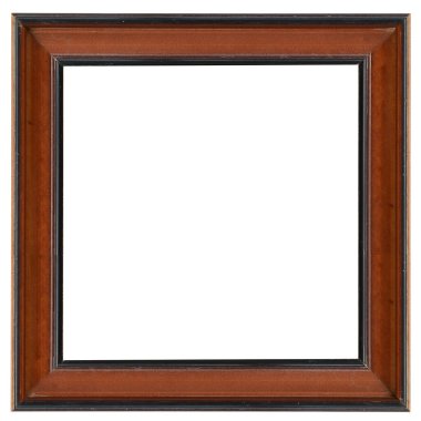 Beyaz arkaplanda ahşap çerçeve izole