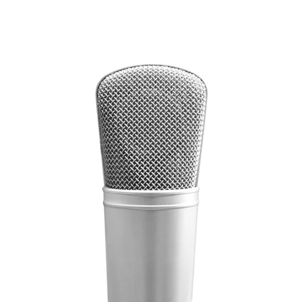 Mikrofon Kondensacyjny Izolowany Białym Tle — Zdjęcie stockowe