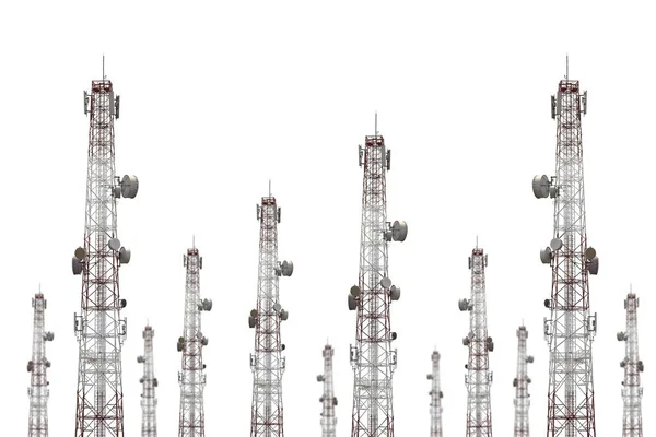 Torre Telecomunicazione Sfondo Bianco — Foto Stock