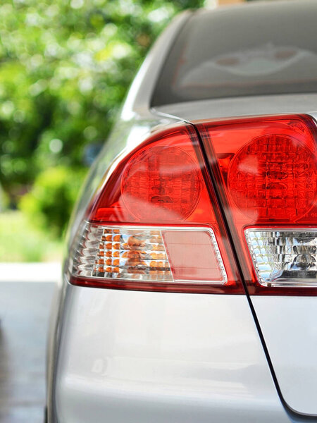 closeup of taillight on modern car