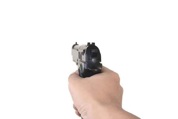 Pistola Mano Aislada Sobre Fondo Blanco — Foto de Stock